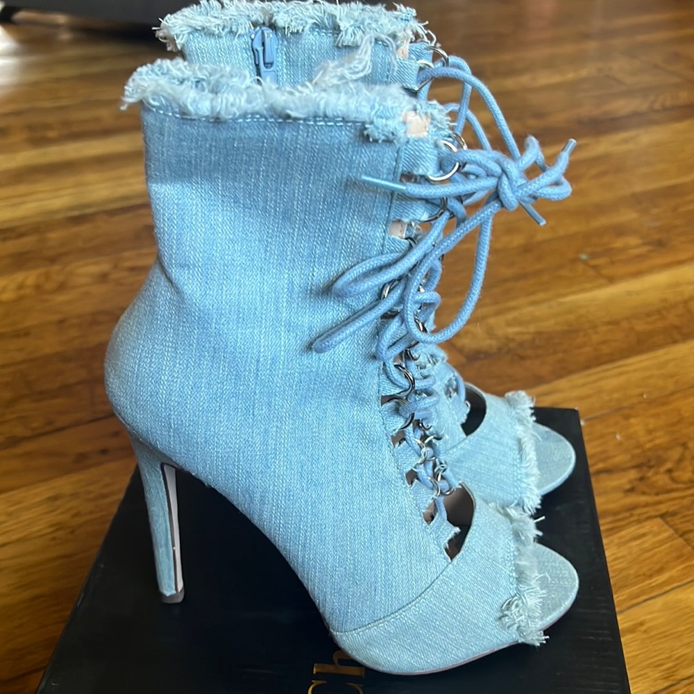 Light Blue Denim Heels